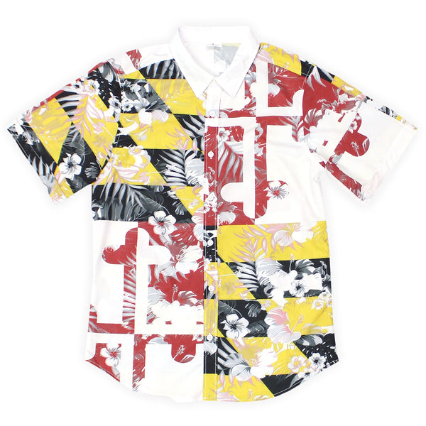Maryland Flag Nautical Shells / Hawaiian Shirt