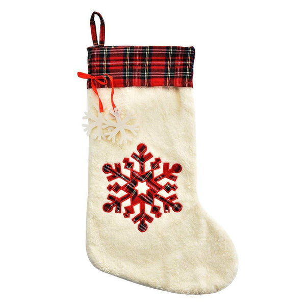 Red snowflake Christmas stocking