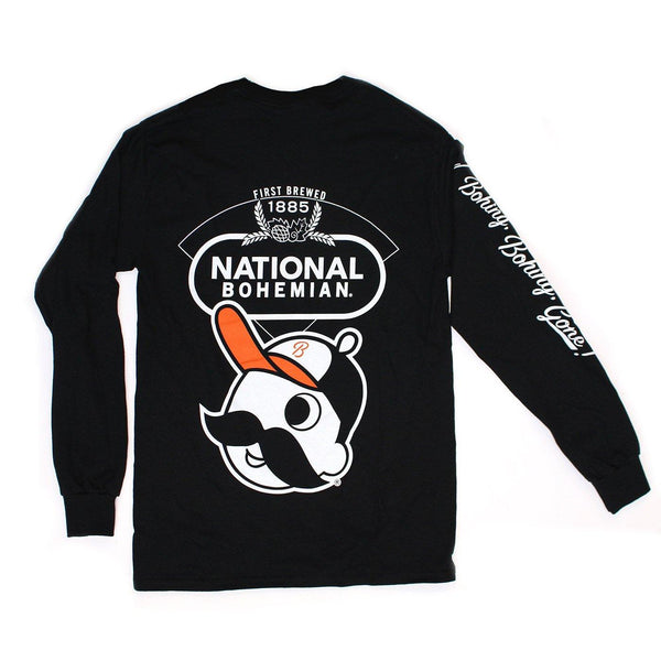 Ravens & BOHS Crabs O's Helvetica *with Natty Boh Logo* (Black) / Long Sleeve Shirt - 5X-Large Black