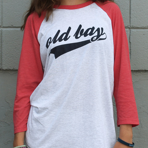 OLD BAY Script (Black & White) / Vintage Baseball Jersey