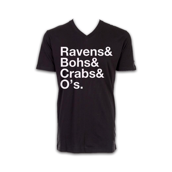 Ravens & BOHS Crabs O's Helvetica *with Natty Boh Logo* (Black) / Long Sleeve Shirt - 5X-Large Black