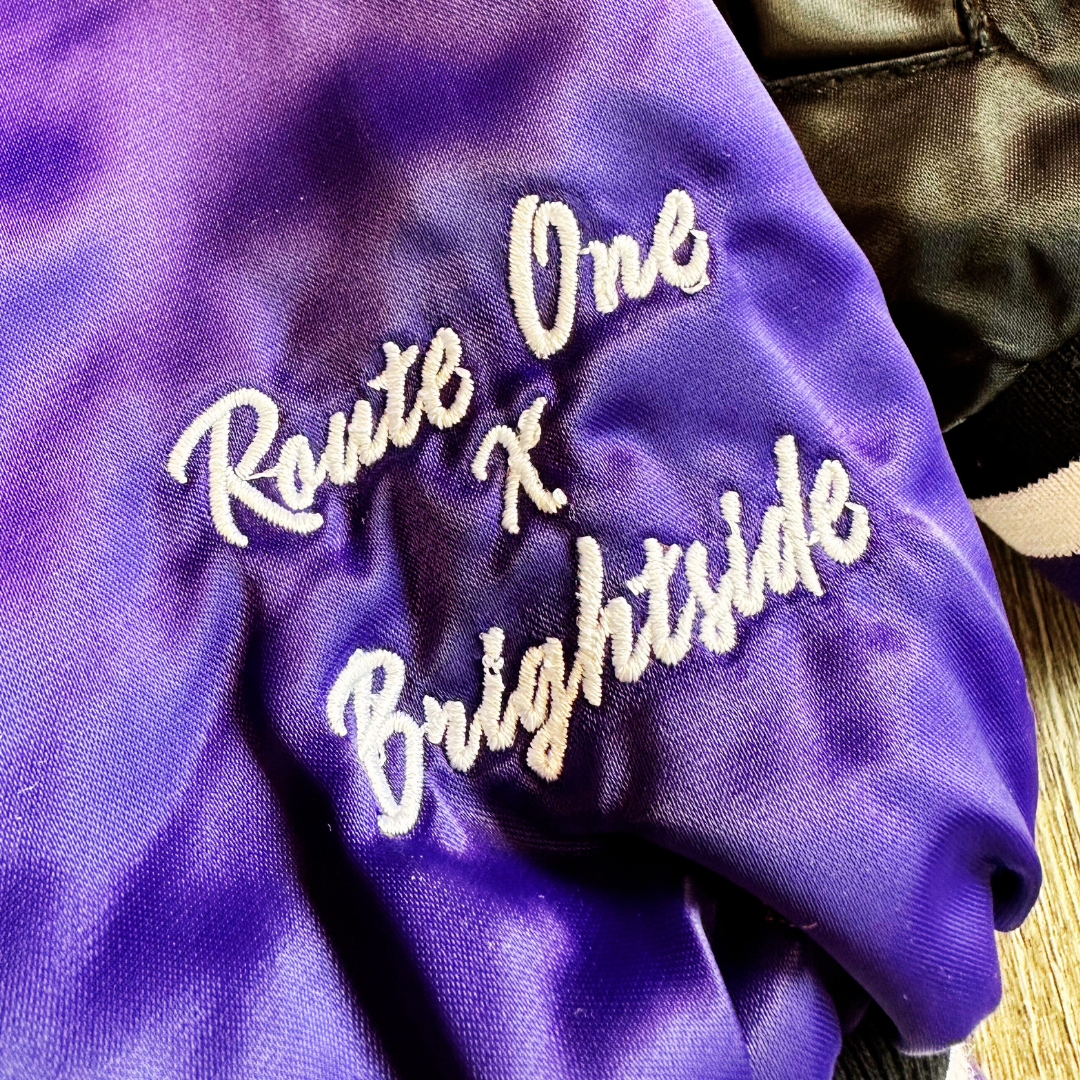 BMORE Satin Jacket (Purple) - Brightside X R1A / Varsity Jacket