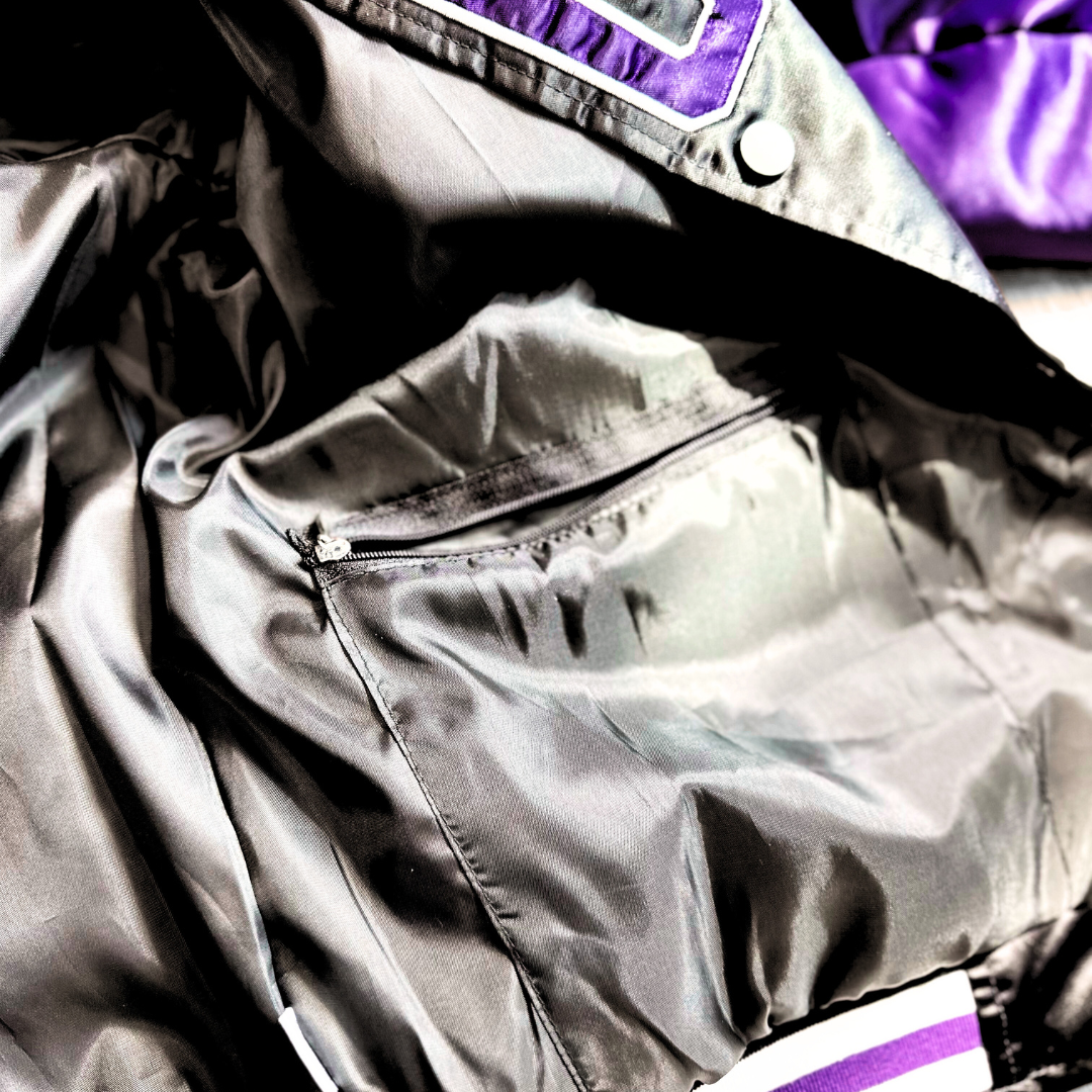 BMORE Satin Jacket (Purple) - Brightside X R1A / Varsity Jacket