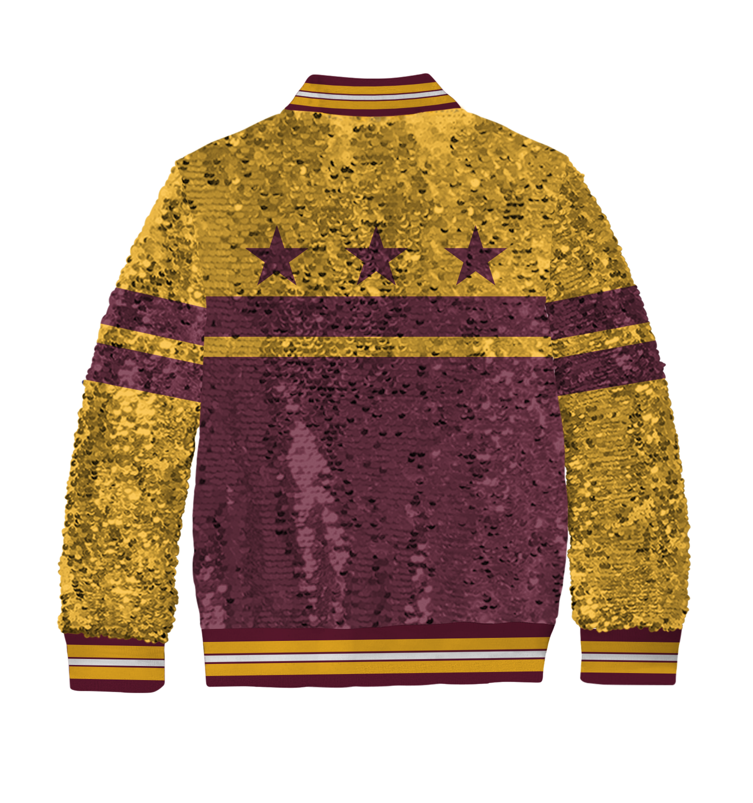 **REQUEST IT** Burgundy & Gold DC Flag / Sequin Jacket