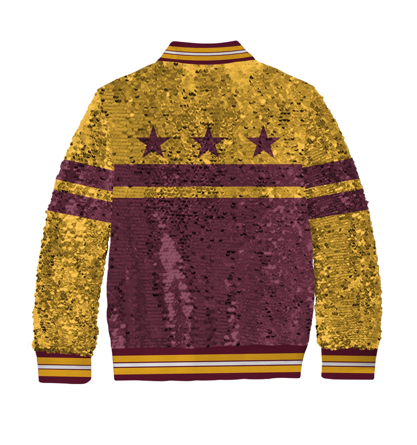 **REQUEST IT** Burgundy & Gold DC Flag / Sequin Jacket