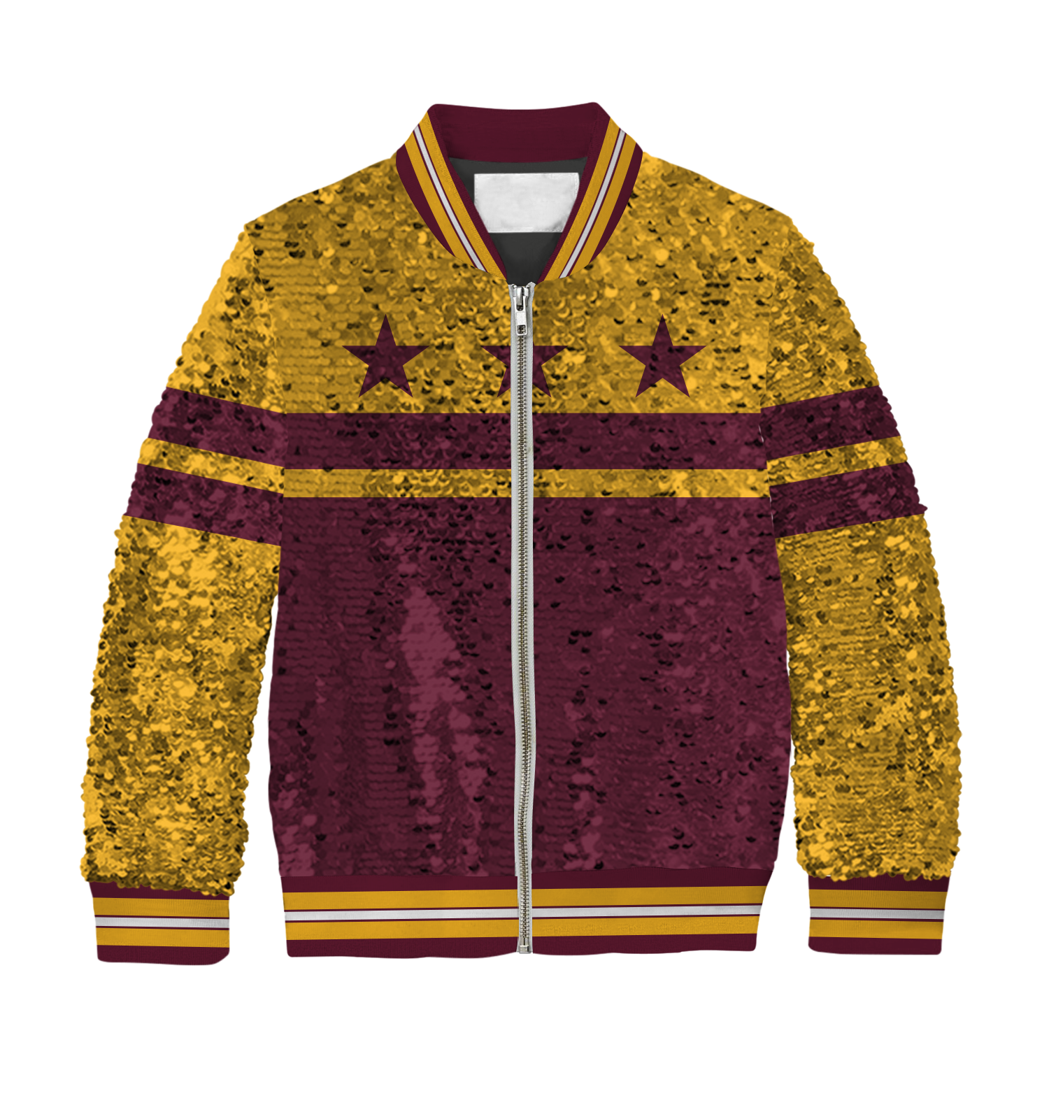 **REQUEST IT** Burgundy & Gold DC Flag / Sequin Jacket