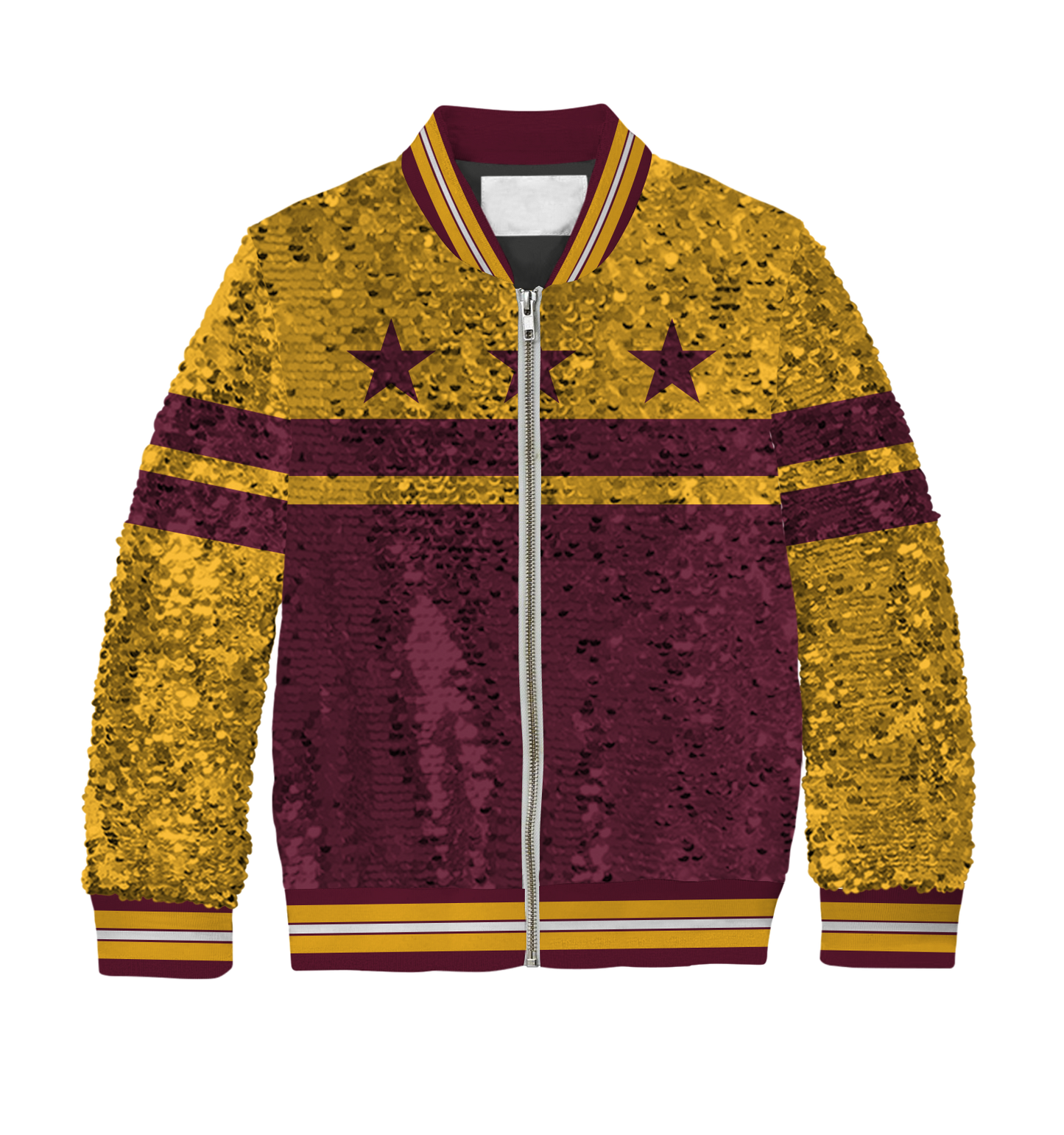 **REQUEST IT** Burgundy & Gold DC Flag / Sequin Jacket