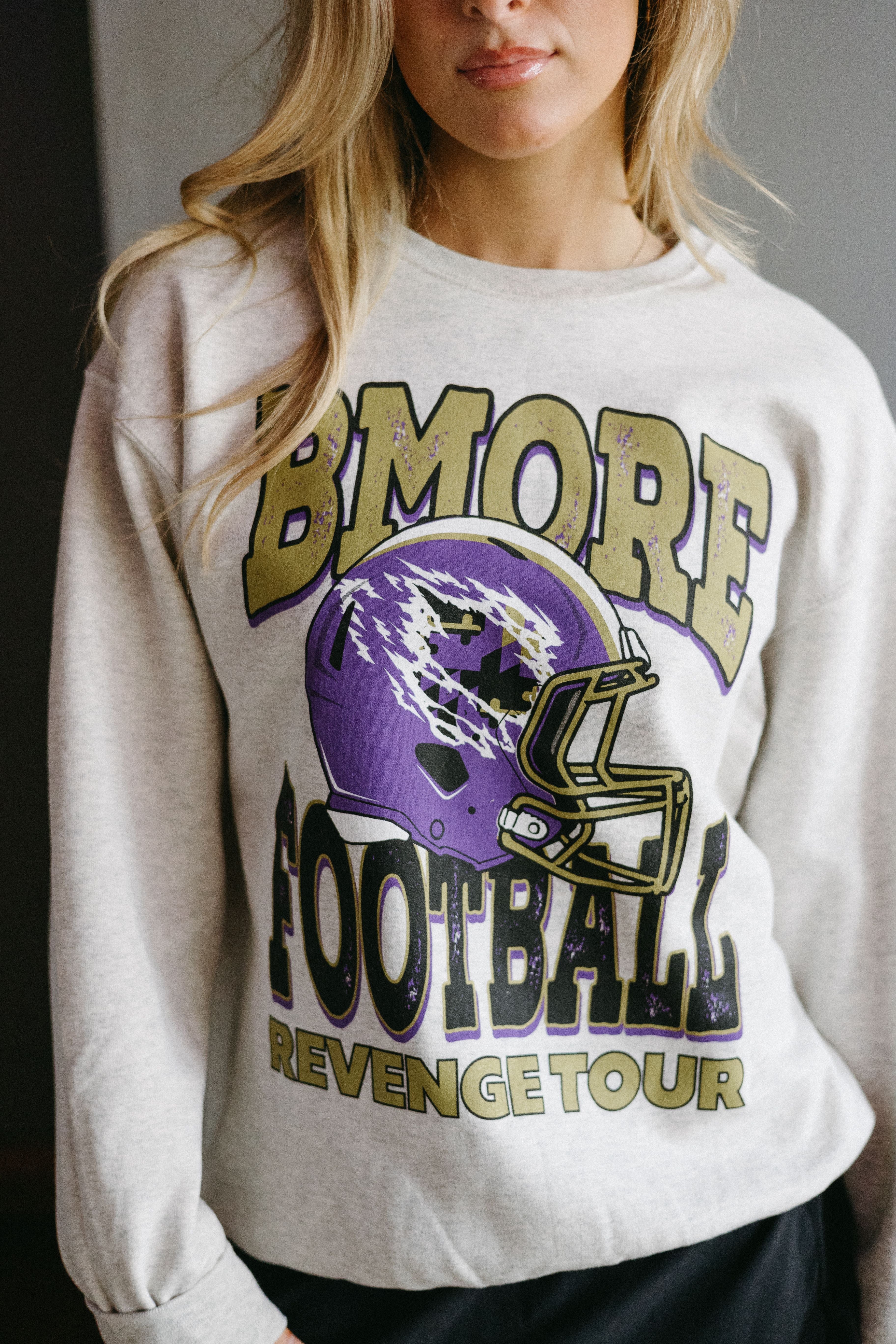 BMORE Football Revenge Tour Crewneck - Brightside X R1A (Oatmeal) / Crew Sweatshirt