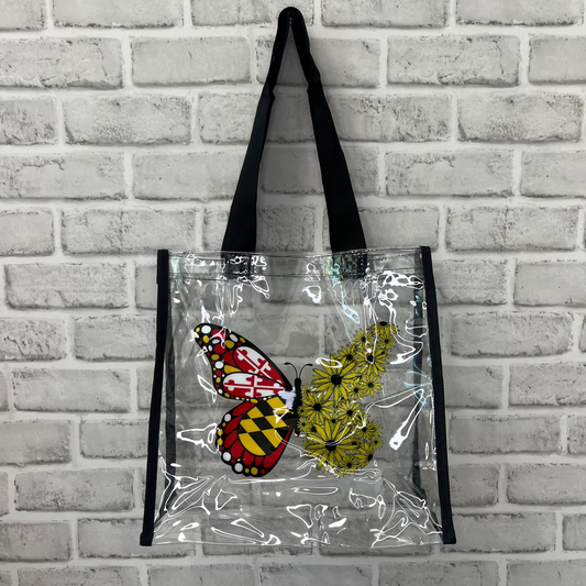 Maryland Flag & Black Eyed Susan Butterfly / Clear Bag