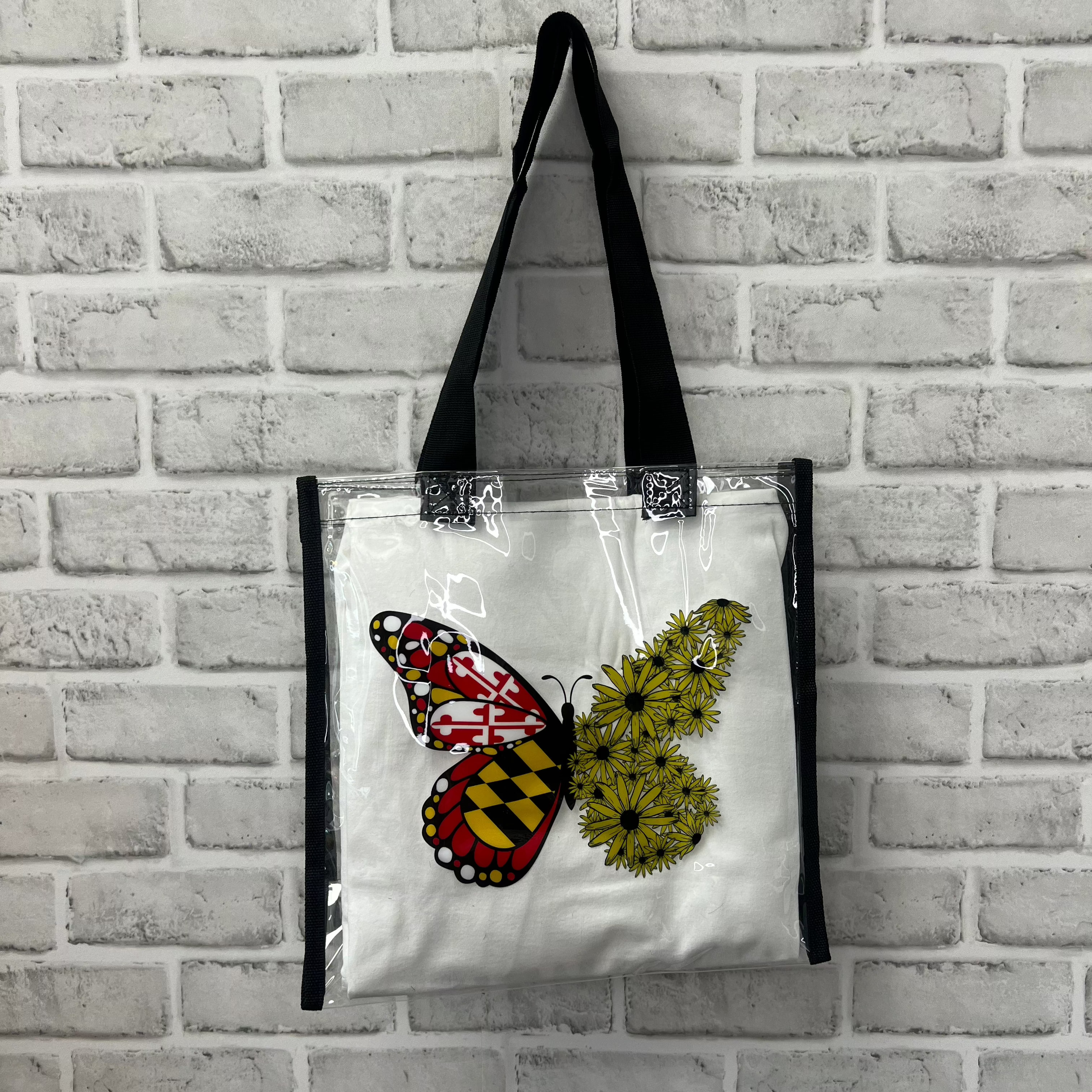 Maryland Flag & Black Eyed Susan Butterfly / Clear Bag