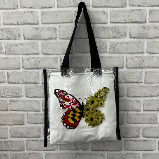 Maryland Flag & Black Eyed Susan Butterfly / Clear Bag