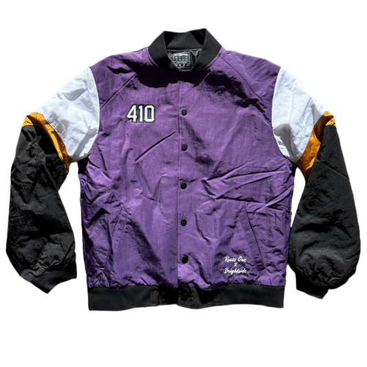 Can't Stop the Flock Jacket (Purple) - Brightside X R1A / Varsity Jacket