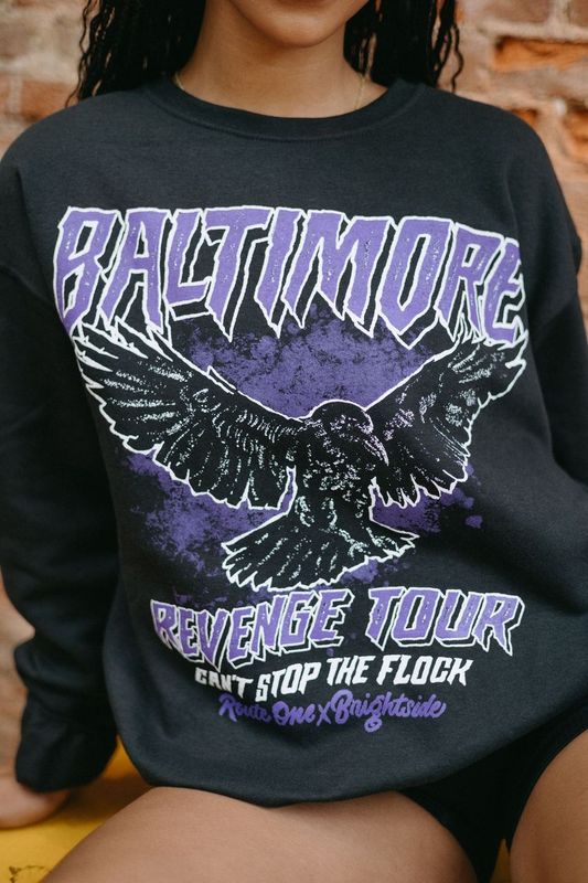 Can't Stop The Flock Raven Crewneck - Brightside X R1A (Black) / Crew Sweatshirt