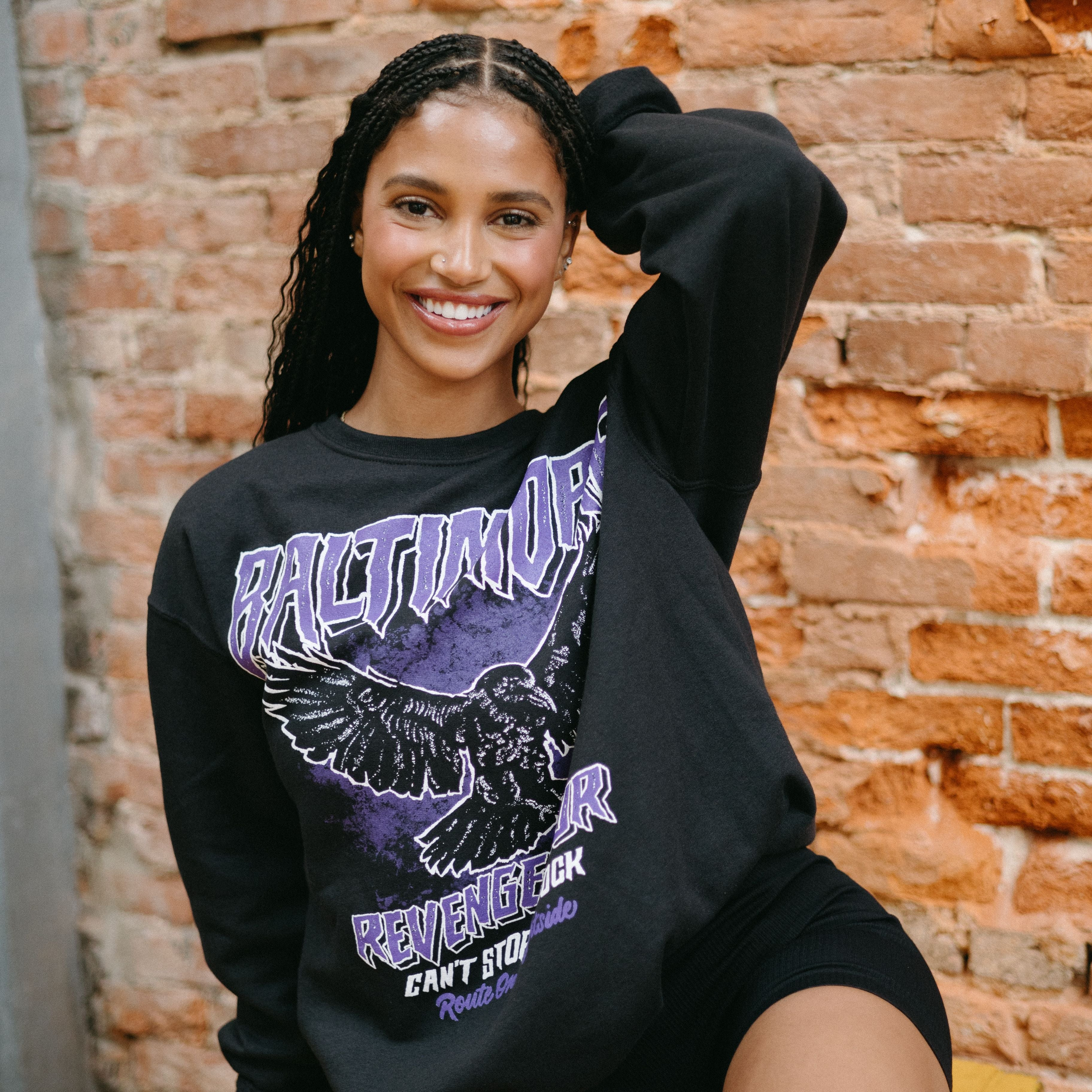 Can't Stop The Flock Raven Crewneck - Brightside X R1A (Black) / Crew Sweatshirt