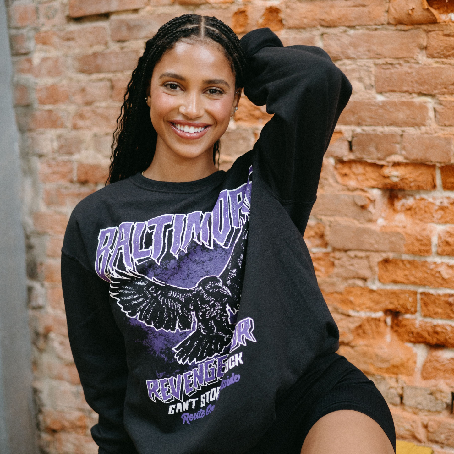 Can't Stop The Flock Raven Crewneck - Brightside X R1A (Black) / Crew Sweatshirt