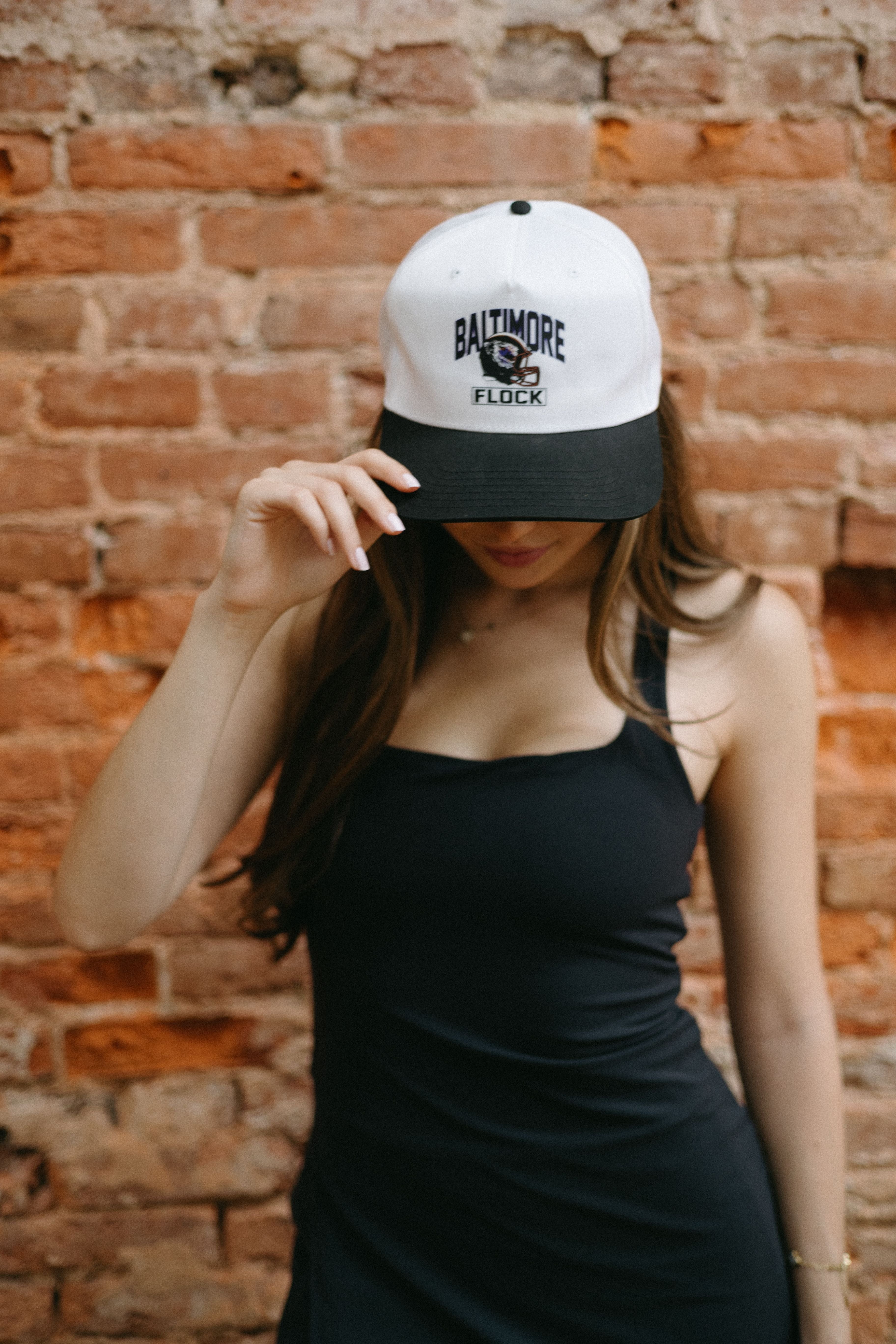 Baltimore Flock - Brightside X R1A / Baseball Hat (White and Black)