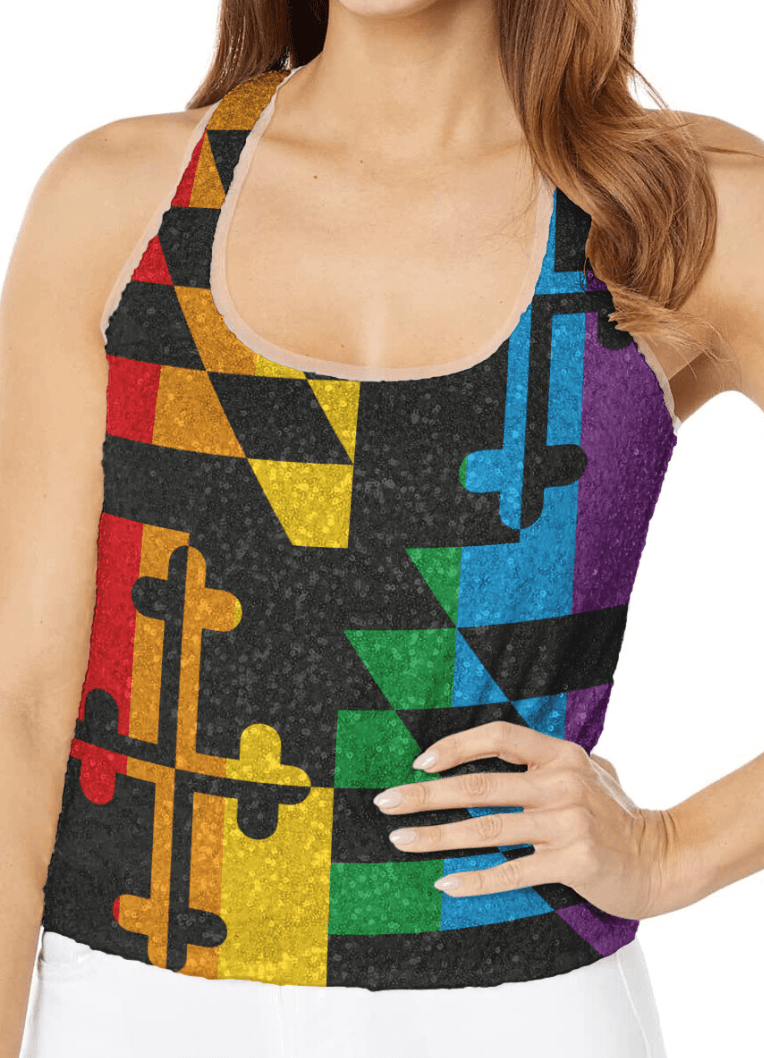 Rainbow Maryland Pride / Sequin Tank Top