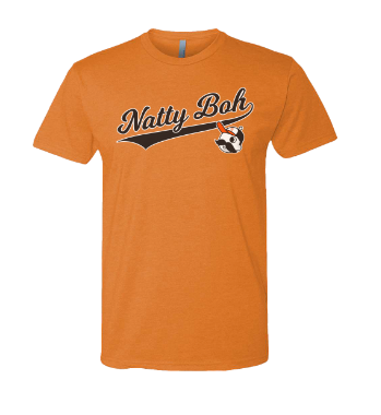 Natty Boh Baseball Script with Boh Logo (Orange) / Shirt