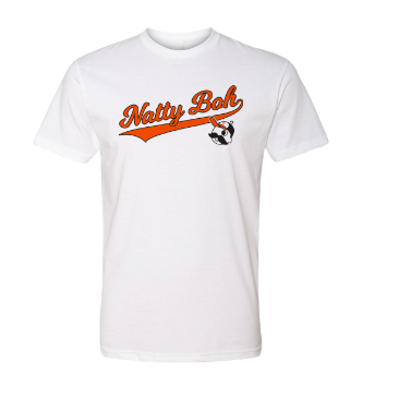 Natty Boh Baseball Script with Boh Logo (White) / Shirt
