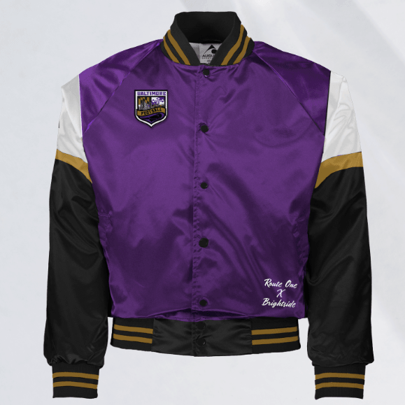 Can't Stop the Flock Jacket (Purple) - Brightside X R1A / Varsity Jacket