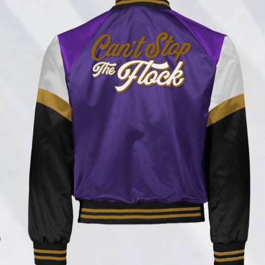 Can't Stop the Flock Jacket (Purple) - Brightside X R1A / Varsity Jacket