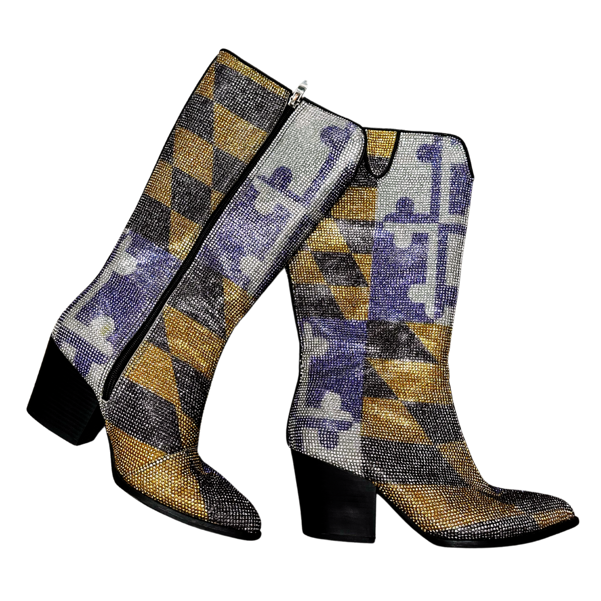 **REQUEST IT** Purple Maryland Flag Rhinestone / Cowgirl Boots