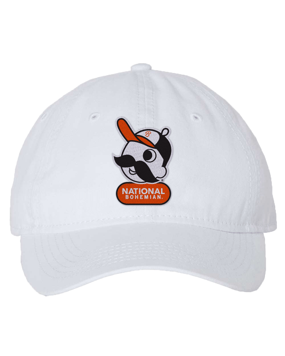 Boh Baseball Logo - National Bohemian Pill  (White) / Baseball Hat