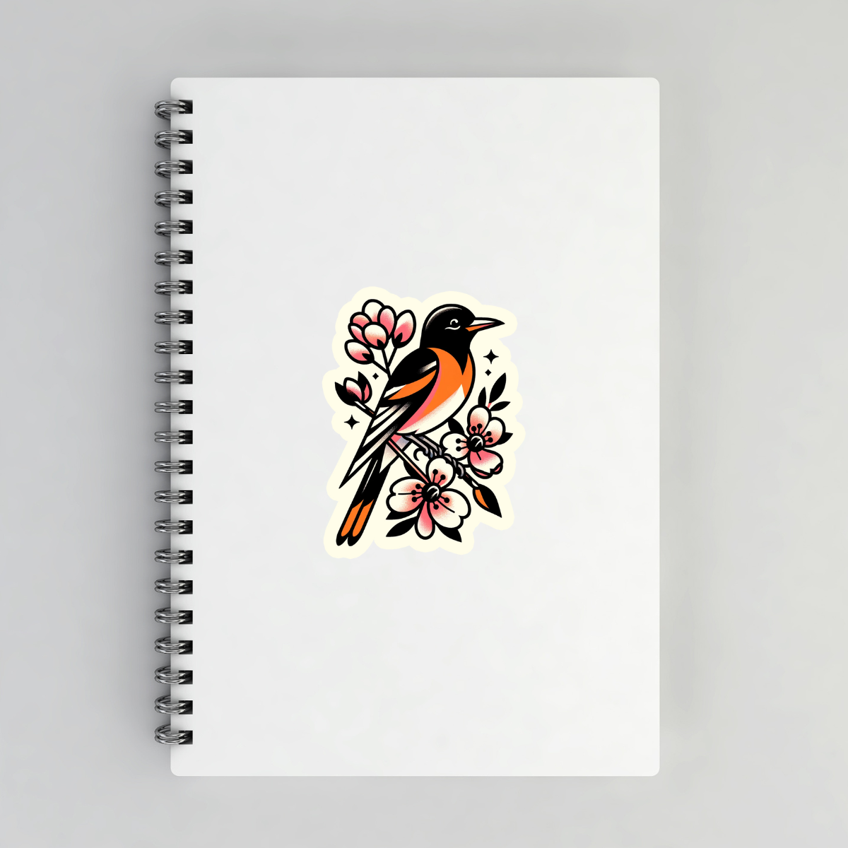 Oriole with Flowers / Sticker