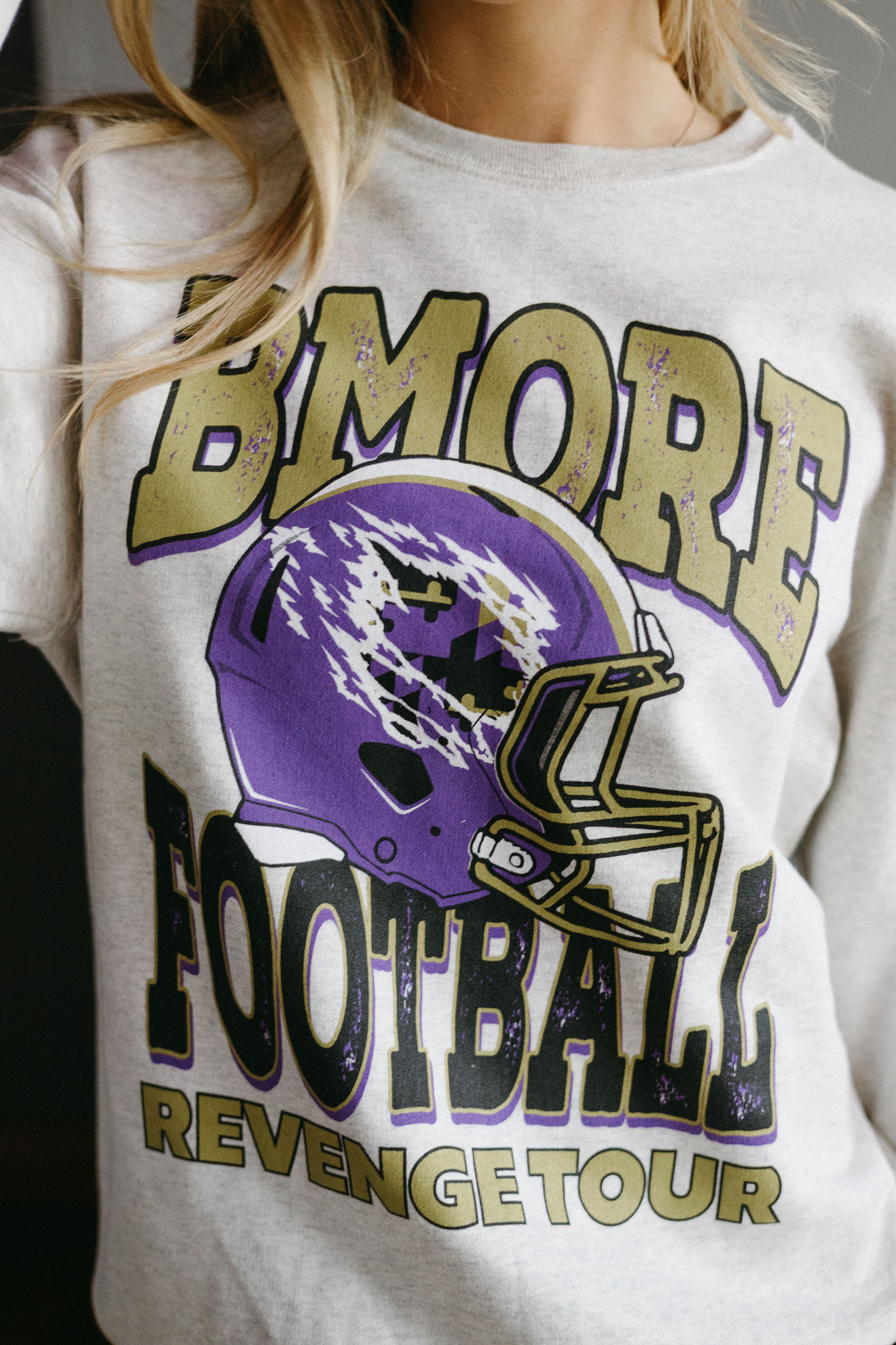 BMORE Football Revenge Tour Crewneck - Brightside X R1A (Oatmeal) / Crew Sweatshirt