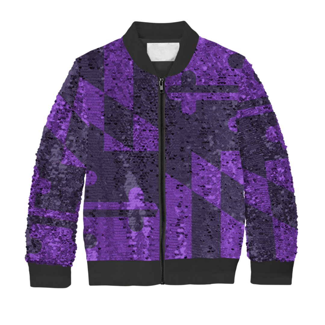 **REQUEST IT** Purple Monochrome Maryland Flag / Sequin Jacket