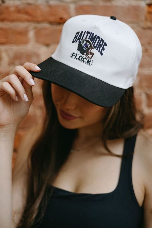 Baltimore Flock - Brightside X R1A / Baseball Hat (White and Black)