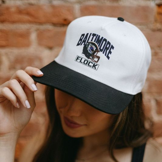 Baltimore Flock - Brightside X R1A / Baseball Hat (White and Black)