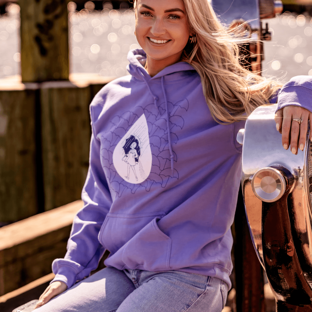 Morton Salt Raindrop (Violet) / Hoodie - Route One Apparel