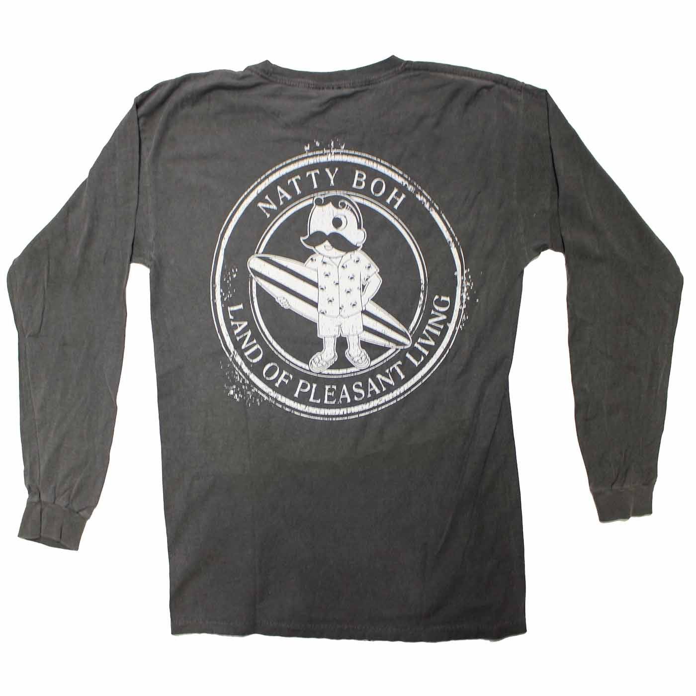 Natty Boh Surfer Dude Land of Pleasant Living (Pepper) / Long Sleeve Shirt - Route One Apparel