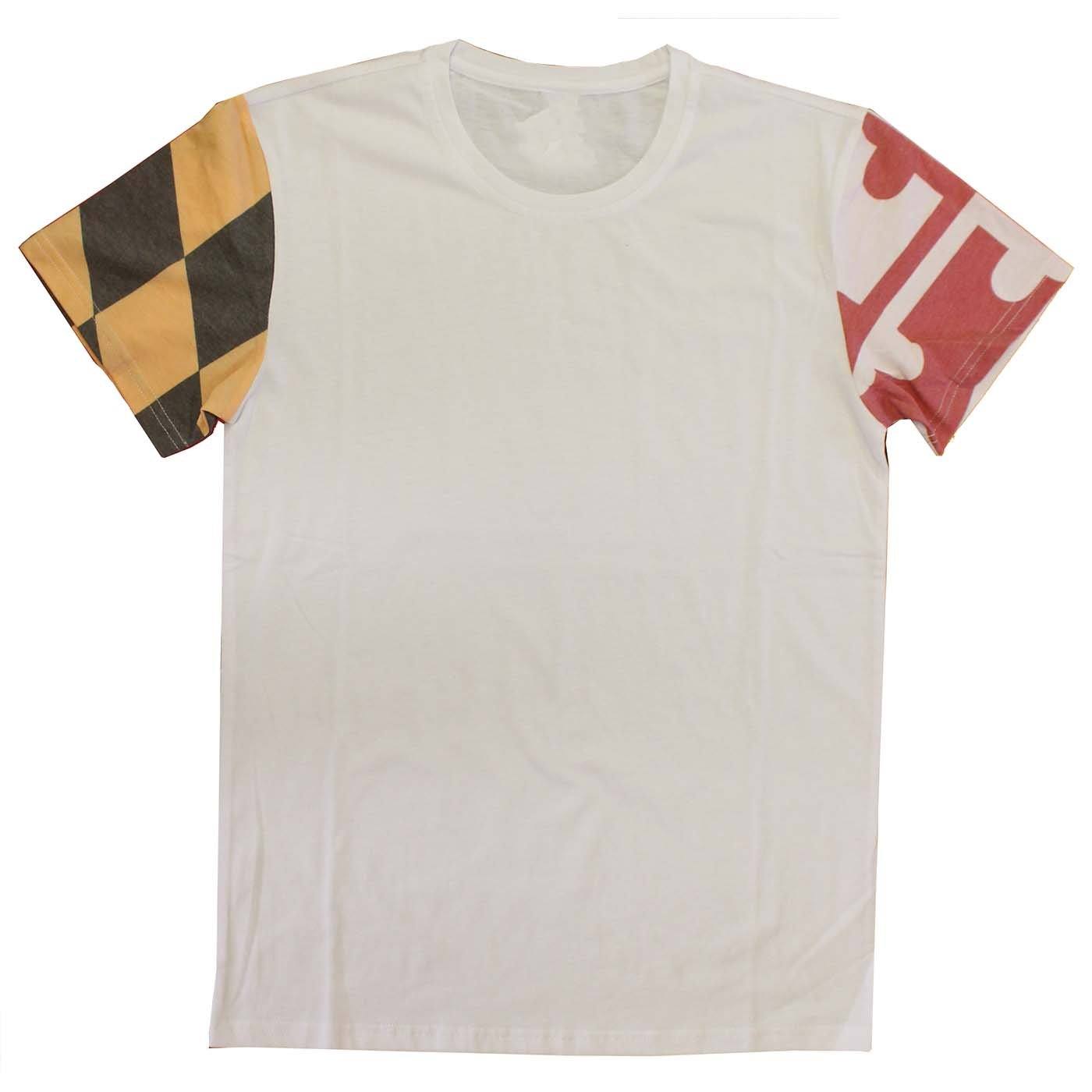 Maryland Flag Sleeves (White) / Shirt - Route One Apparel