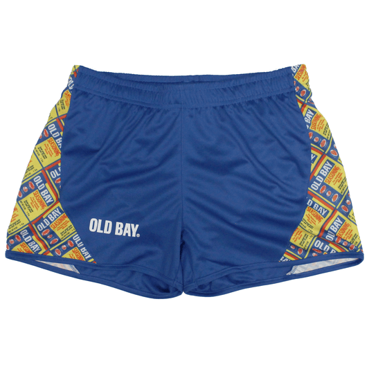 Flat Old Bay Can Pattern Half Side (Royal) / Workout Capris - Route