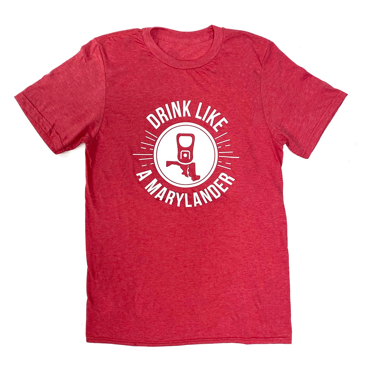 Drink Like A Marylander Can Beer (Heather Red) / Shirt - Route One Apparel