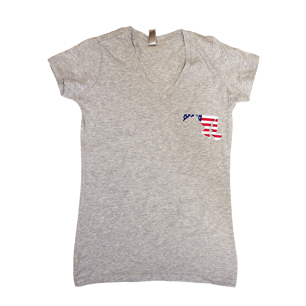 Land of the Free State (Grey) / Ladies V-Neck Shirt - Route One Apparel