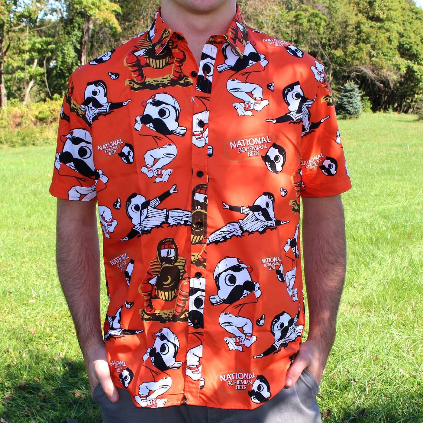 Natty Boh Baseball Players (Orange) / Hawaiian Shirt