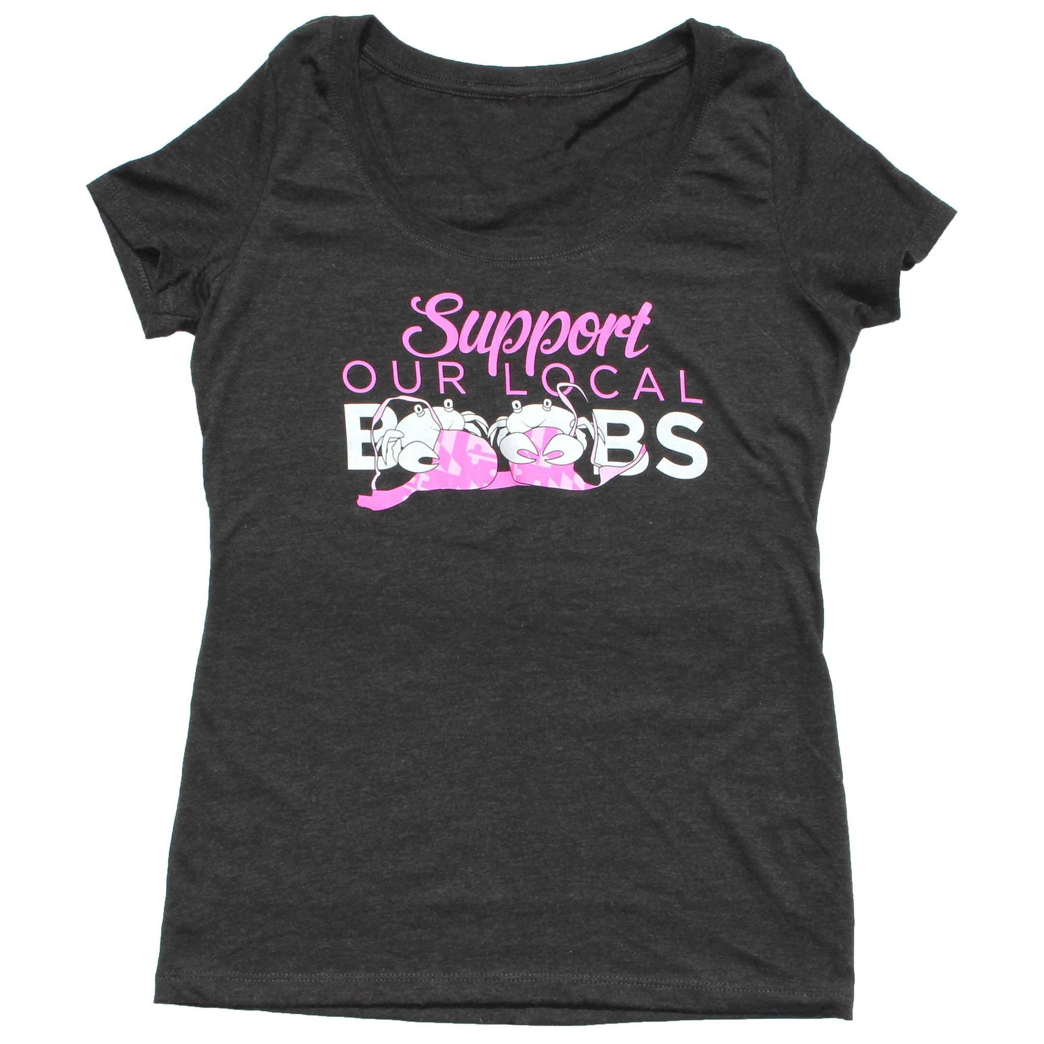 Support Our Local Boobs Crabby Bra (Vintage Black) / Ladies Scoop