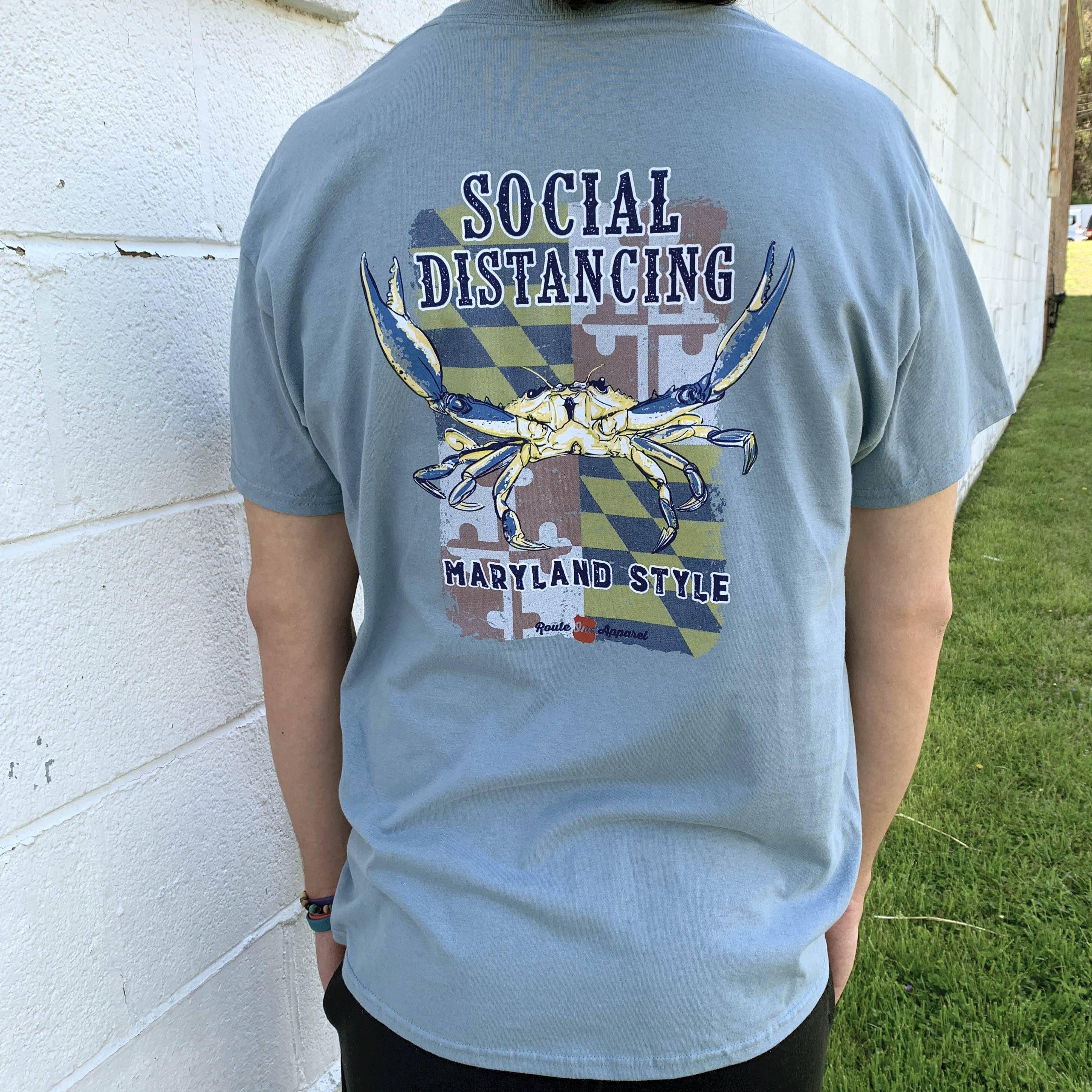 Social Distancing Maryland Style (Dark Blue) / Shirt - Route One Apparel