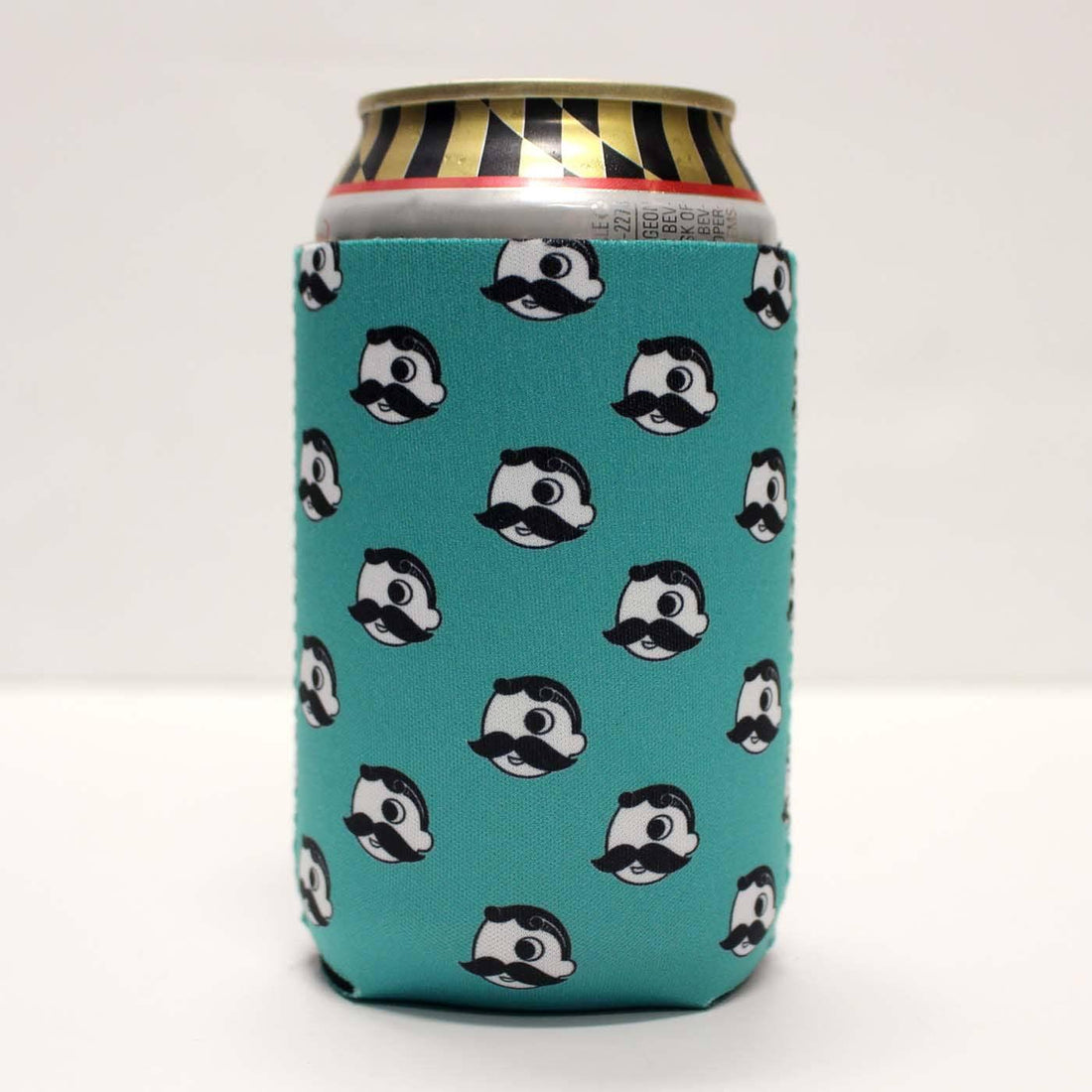 Natty Boh Logo Pattern Teal Green Can Cooler Route One Apparel