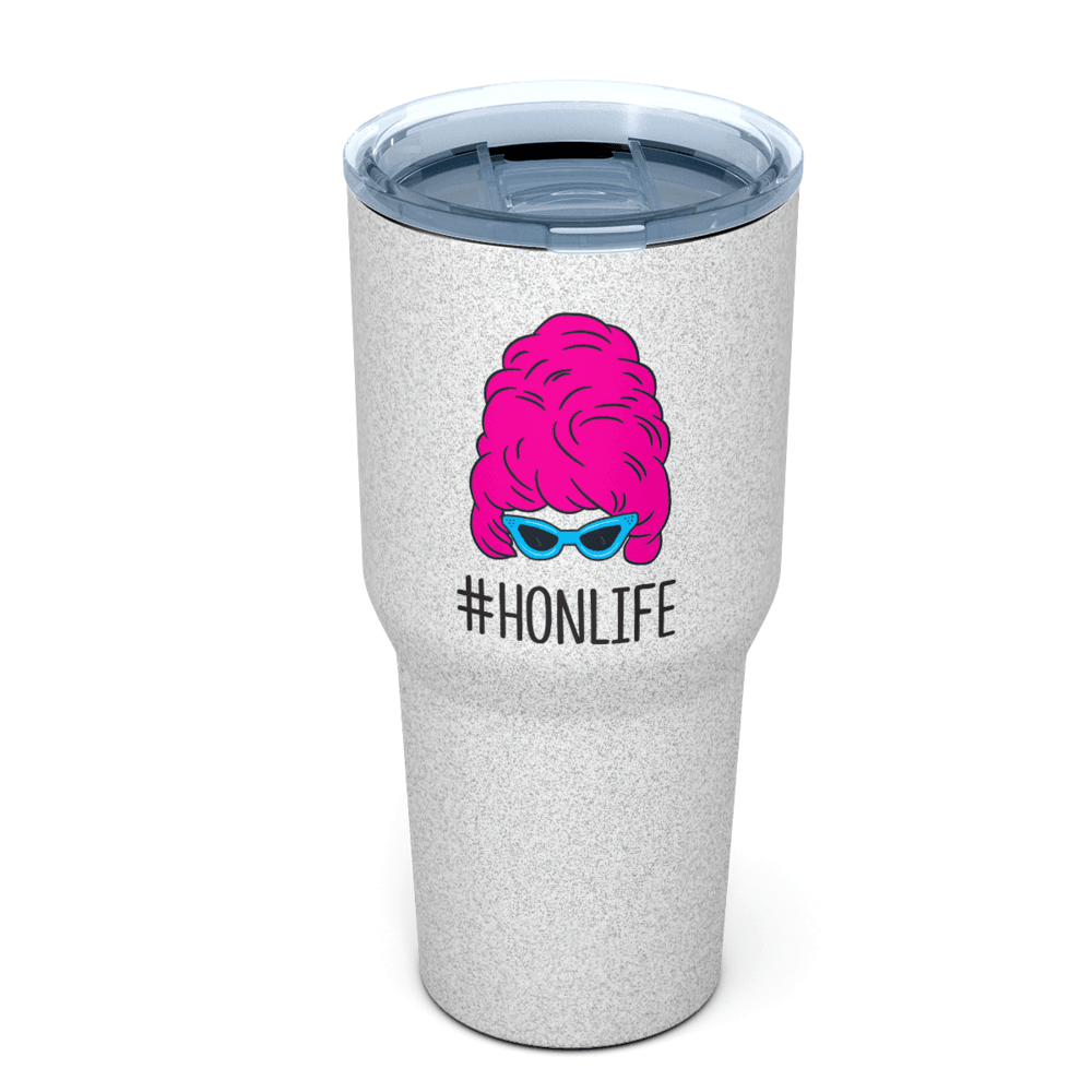 Hon Life (Glitter White) / Large Tumbler - Route One Apparel