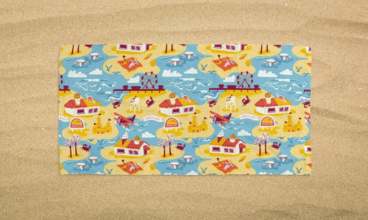 Down The Ocean - Ocean City / Double-Sided Beach Towel - Route One Apparel