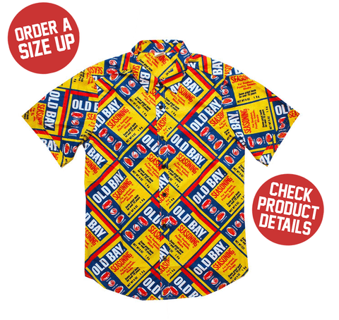 Flat Old Bay Can Pattern / Hawaiian Shirt - Route One Apparel