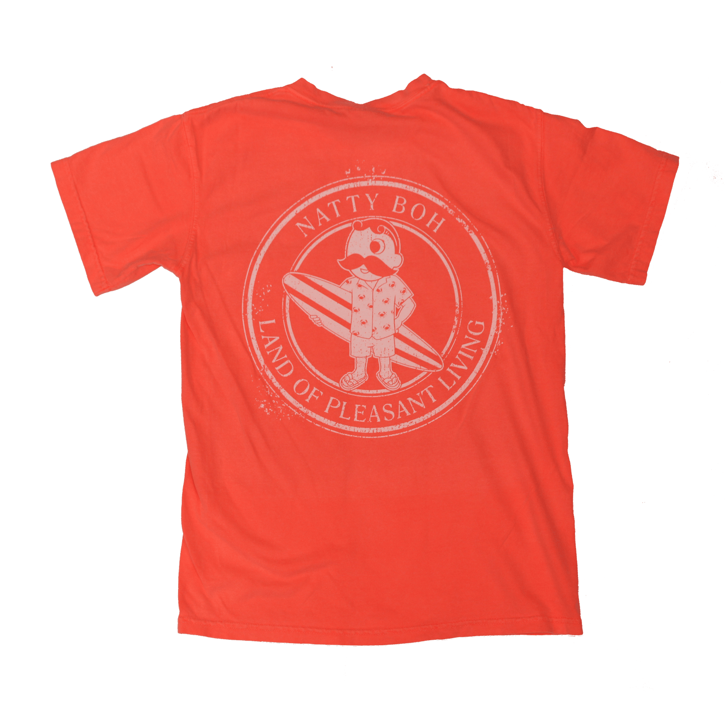 Natty Boh Surfer Dude Land of Pleasant Living (Neon Red Orange) / Shirt ...