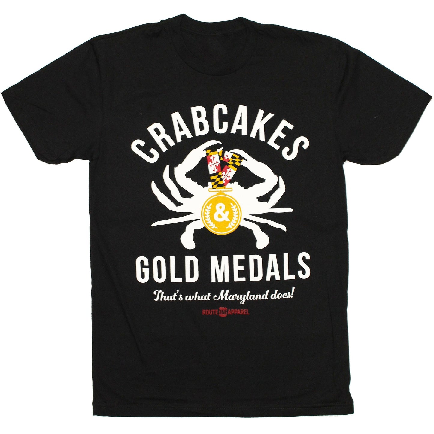 Crabcakes & Gold Medals (Black) / Shirt - Route One Apparel